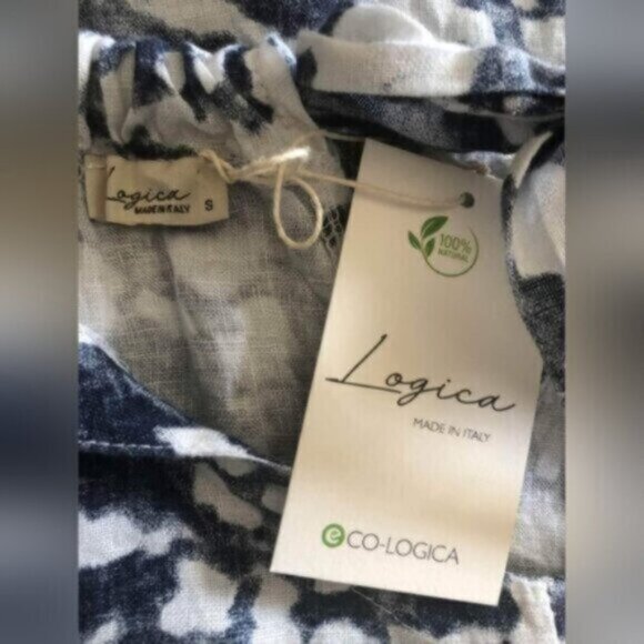 Logica Eco Linen Wide Leg Tie Dye Oversized Summer Jumpsuit Size S-M - Picture 3 of 10